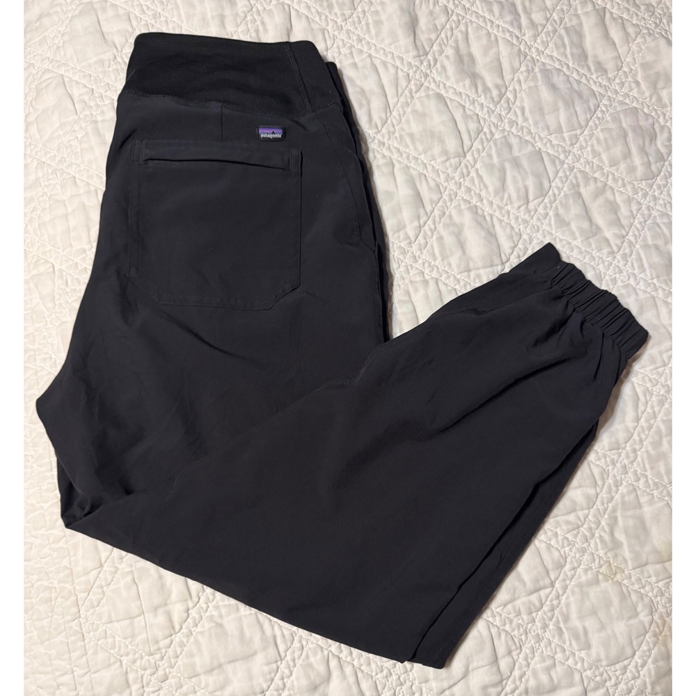 Patagonia Lined Happy Hike Studio Pants Womens Medium Black Joggers 21180
